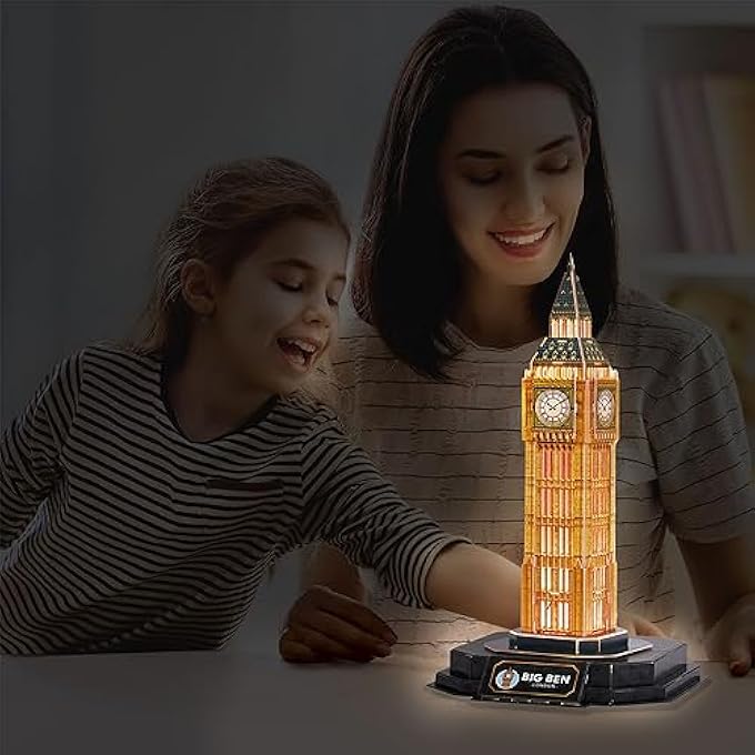 3D PUZZLE - BIG BEN LED | 3D PUZZLE GIFT CHILD 8 YEARS | 3D PUZZLE ADULTS AND PUZZLE 3D CHILDREN | MODEL KITS FOR BUILDING ADULTS | 3D PUZZLES | 32 PIECES - Image 4